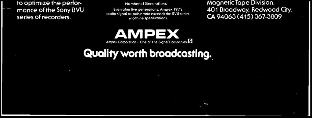 Ampex 197 - "Brand A1- I "Brand B"-0 1 2 Hours in Still Frame Mode Laboratory tests