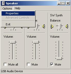 Click on the speaker icon will cause the window below to appear.