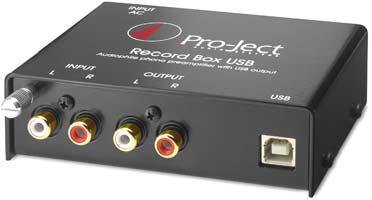 Pro-Ject Record Box USB MM Phono Pre-amplifier with A/D converter and USB output Optimal channel separation through dual-mono circuitry Special low-noise ICs used Digitalisation of analog signals for