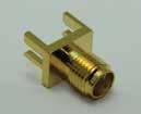 contact and body are gold plated and the bulkhead fixing version includes a fixing nut and lock washer. End launch bulkhead jack. For edge mount fitting to standard 1.