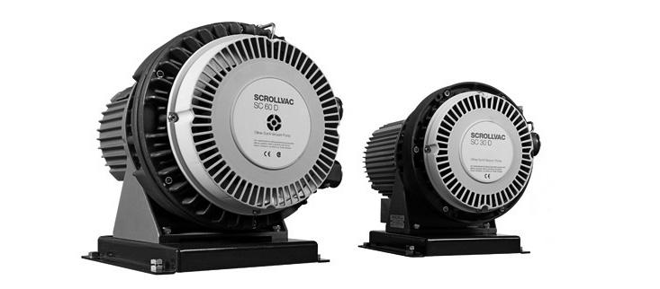 Oil-free Scroll Vacuum Pumps SCROLLVAC SC 30 D to SC 60 D The pumps of the SCROLLVAC series expand the SCROLLVAC plus series to provide a higher suction capacity of 30 m 3 /h and 60 m 3 /h.