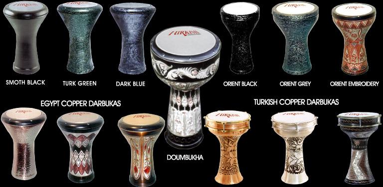 The body of the darbuka can be decorated with different ornamentations and embellishments such as mosaic inlays, hand paintings or hammered figures.