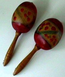 12 Orchestra MARACAS Rattles From South America First made with beans in shells TAMBOURINE