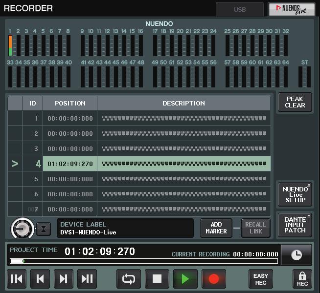 perform multi-track recording operations. This section explains how to operate Nuendo Live from the QL series console.