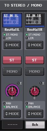 OUTPUT channels 7 SEND ON/OFF button Switches the send of each send-source channel on or off. 8 SEND PAN/BALANCE knob Sets the panning or balance of signals sent to the stereo send destination.