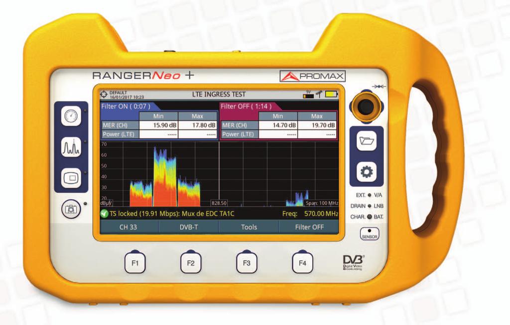 A new breed of analysers for a new world LTE INGRESS TEST RANGER Neo + LTE interference on SMATV systems RANGER Neo + has a variety of