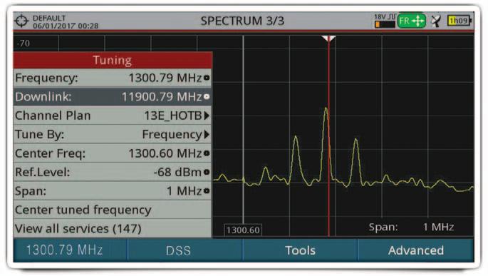 along with the current spectrum trace.