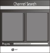 This option overwrites all preset channels. 1. Select [Auto Search] and press OK or RIGHT to start the channel search. 2. To cancel channel search, press EXIT. 2. Press the RIGHT/LEFT key to select the channel frequency 3.