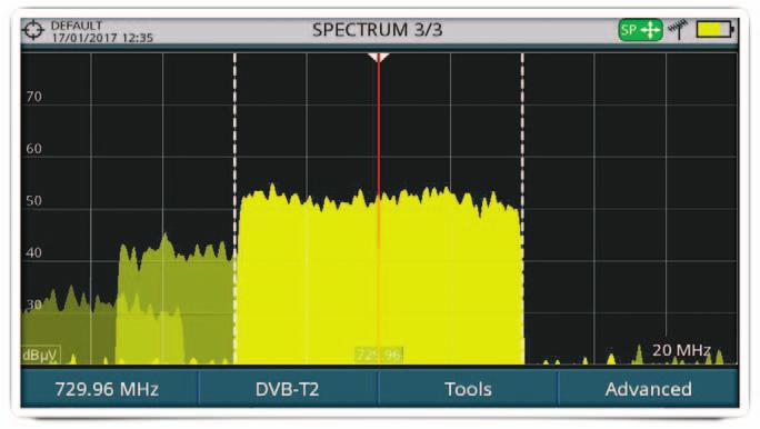 TV, measurements and spectrum modes.