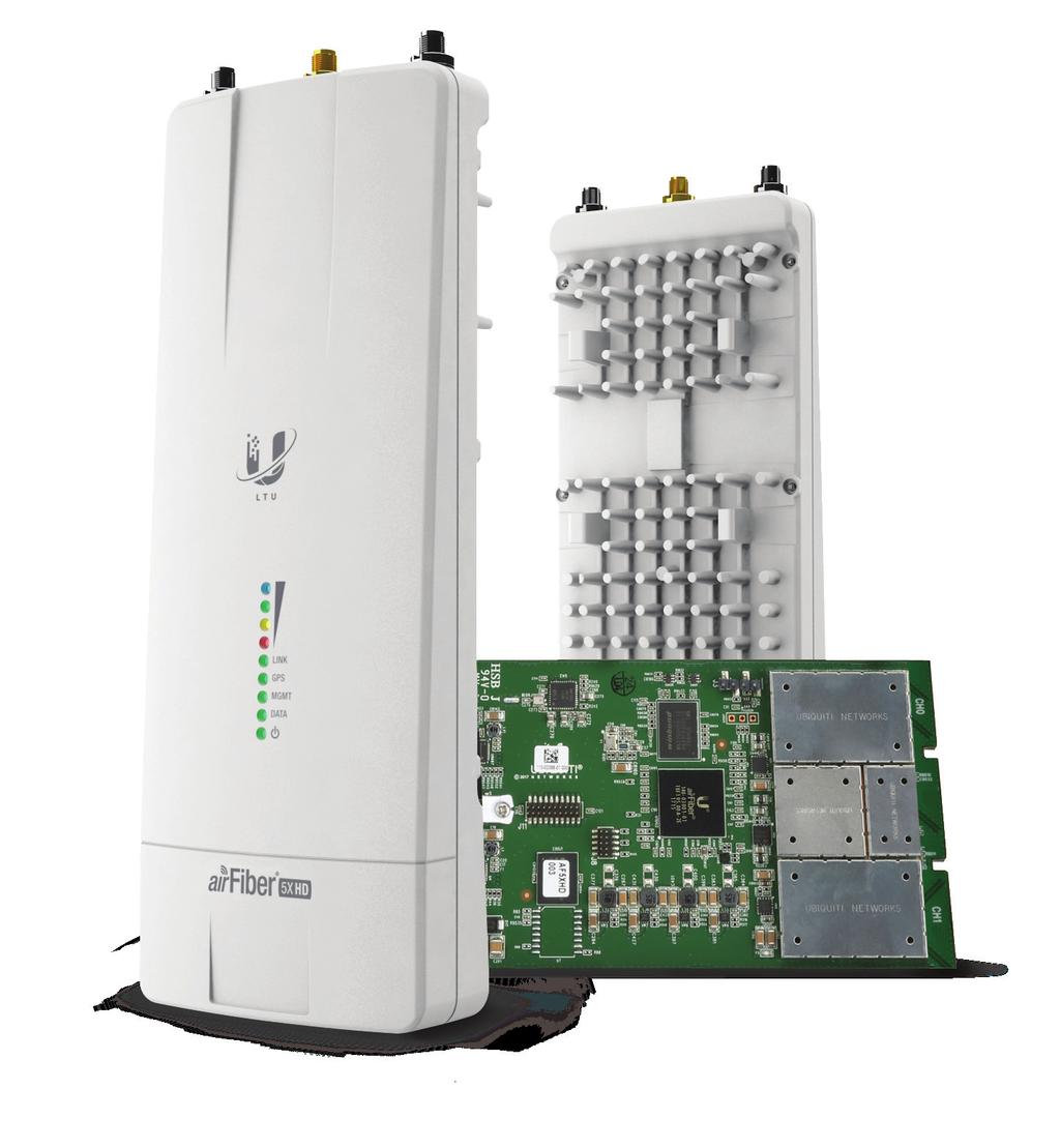 Pair the AF-5XHD with a compatible Ubiquiti airfiber X antenna or RocketDish antenna for a complete 5 GHz Point-to-Point (PtP) solution.