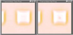 different defect types inspected in Transmitted (top row) and Reflected (bottom row) light mode.