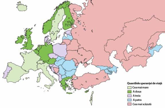 INTERVIU Figura 1 - Speranţa de viaţă în funcţie de quintile în ţările din Regiunea Europeană OMS, 2010 (sau cele mai recente date disponibile) Sursa: Baza de date OMS European health for all.