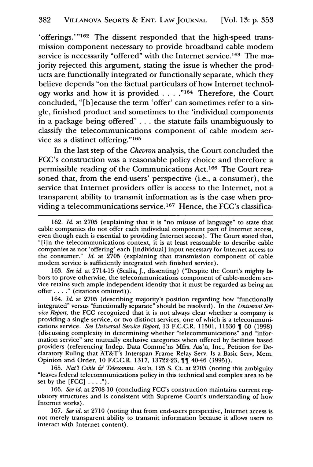 382 VILLANOVA Jeffrey S. Moorad SPORTS Sports & Law ENT. Journal, LAw Vol. JouRNAL 13, Iss. 2 [2006], Art. [Vol. 4 13: p. 353 'offerings.