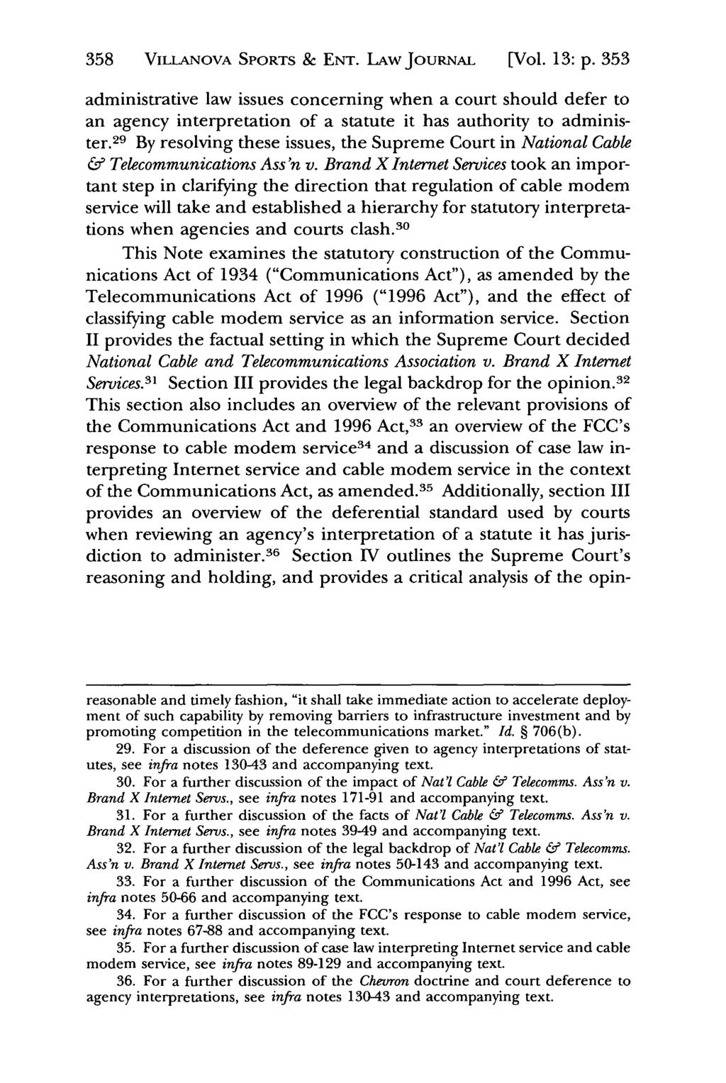 Jeffrey S. Moorad Sports Law Journal, Vol. 13, Iss. 2 [2006], Art. 4 358 VILLANOVA SPORTS & ENT. LAwJouRNAL [Vol. 13: p.