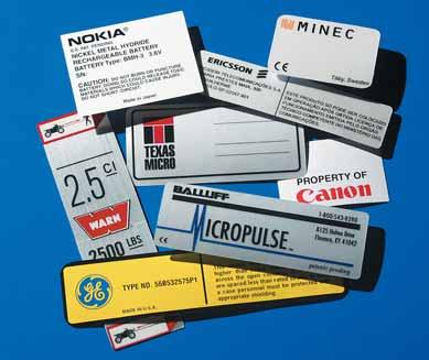 CUSTOM AND SPECIALTY PRODUCTS Instructional Labelling Product Identification Instructional labels, such as safety or warning statements, help prevent product misuse and reduce liability.