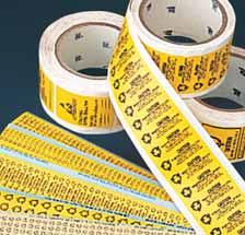 Static Awareness Labels These roll-form and card-mounted black-on-yellow or black-on-orange labels alert handlers and users of electronic devices to the possibility of electrostatic damage.