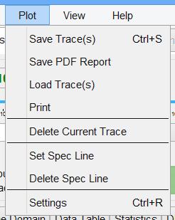Data traces can be exported when saved as MATLAB, MS EXCEL or CSV files (extension.csv).
