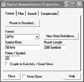 You can right-click in each display and select Auto Scale to make the trace fit better. Setup the demodulator Select the Digital Demod demodulator as shown in Table 5.