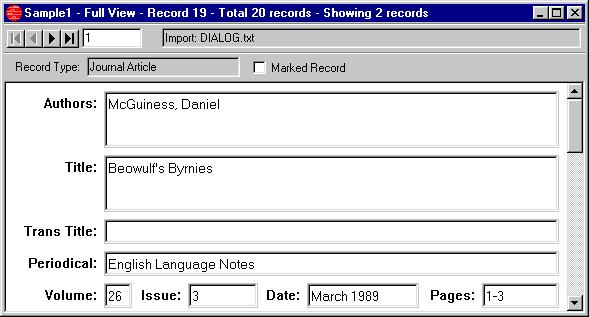 Research: Electronic Bibliographic Searches Page 5 BookWhere can save records directly from your search into a databases created with Library Master and some other bibliographic database programs.