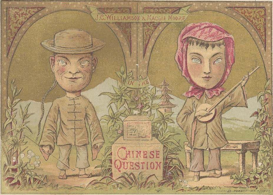 Figure 15.2: J.C. Williamson and Maggie Moore in The Chinese Question, Melbourne 1874. Courtesy of the National Library of Australia [SR 782.14 S388].