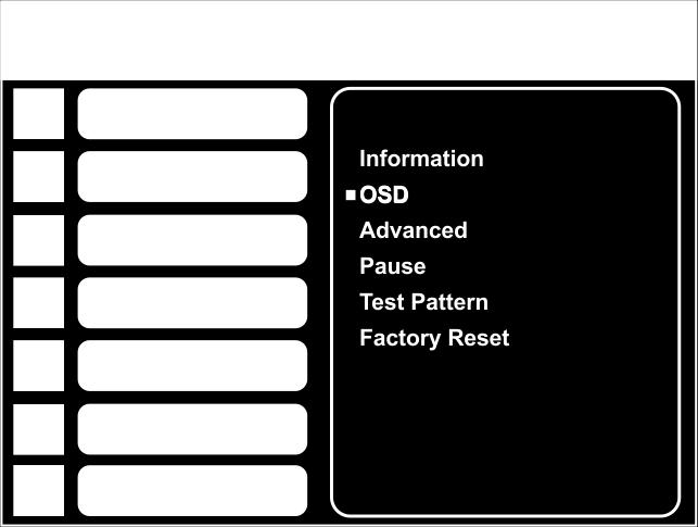 5.8 The Miscellaneous Menu Figure 19: Misc Menu Setting Information OSD Function Displays the input resolution and frequency, the output resolution and firmware versions E If the selected output is