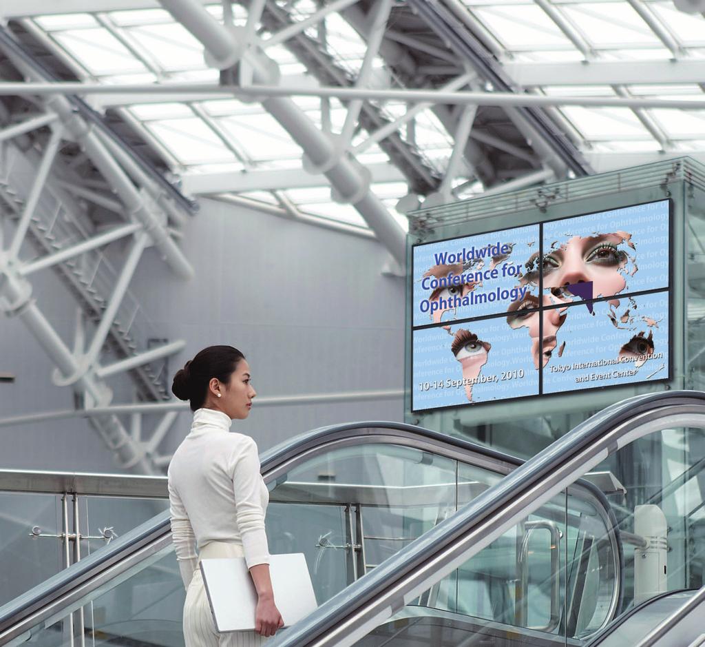 NEC Digital Signage NEC Commercial LCD Public Displays features High brightness and contrast capabilities Thermal cooling system with integrated thermostats to regulate the heat Commercial panel and