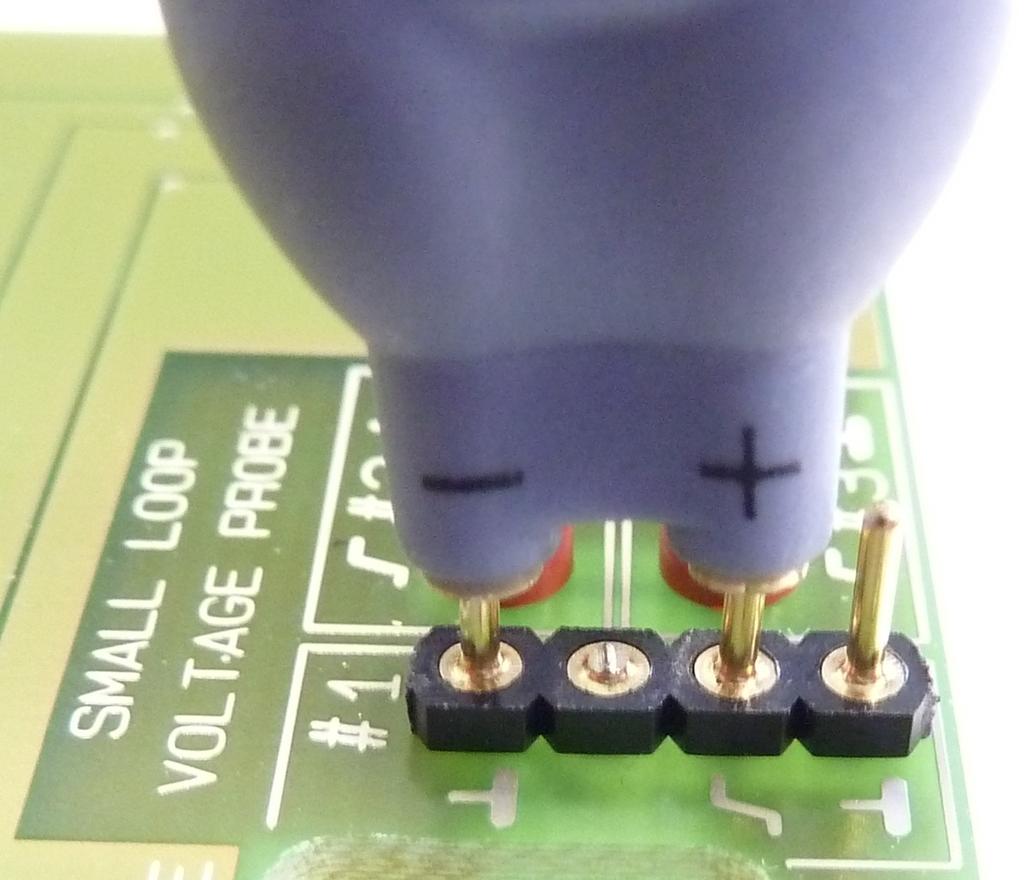 b) Connect the negative socket to the ground pin directly or using the square pin adapter. Note: The R&S RT-ZD40 cannot be connected directly.