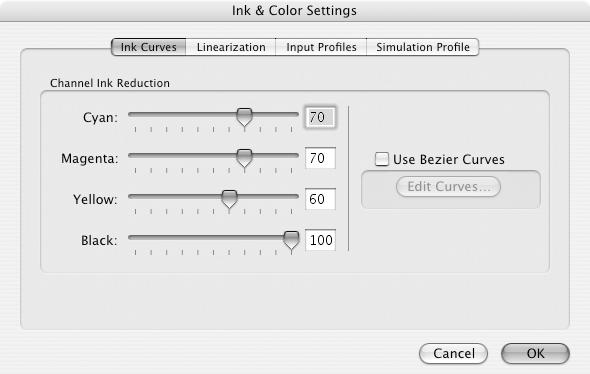 43 Color Management and Printer Linearization The environment you choose for your paper type and print resolution includes what are normally the optimum color settings for your Stylus Pro 4000.