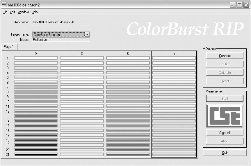 56 Color Management and Printer Linearization Note: If you are using the DPT41, use the ColorBurst DPT41 reader software located in the LIN folder. 10.