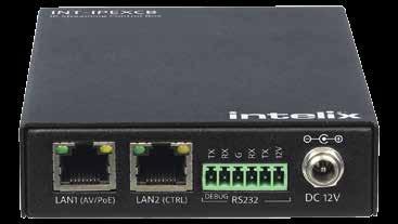 VIDEO OVER IP INT-IPEXCB HDMI OVER IP CONTROL BOX The Intelix INT-IPEXCB is an IP control box that is used as an A/V control device for controlling, configuring and managing encoders and decoders on