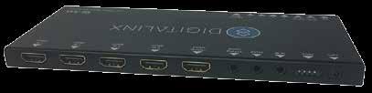 AUTO SWITCHERS AND EXTENDERS DL-S41 BLACK DIGITALINX 4X1 HDMI AUTOSWITCHER INPUT/OUTPUT CONNECTIONS HDMI Inputs Four HDMI Type A receptacle HDMI Output Audio Output IR Input RS232 EDID Selection One
