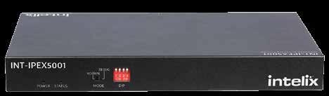 VIDEO OVER IP INT-IPEX5001 / INT-IPEX5002 HDMI OVER IP JPEG2000 ENCODER AND DECODER The Intelix INT-IPEX5001/5002 transmits HDMI video and audio over a gigabit IP network using JPEG2000 encoding.
