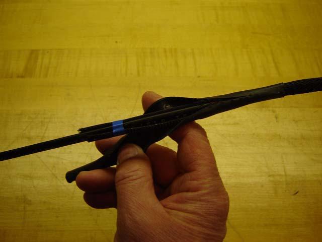 6. Remove the heat shrink tubing from the cable and the