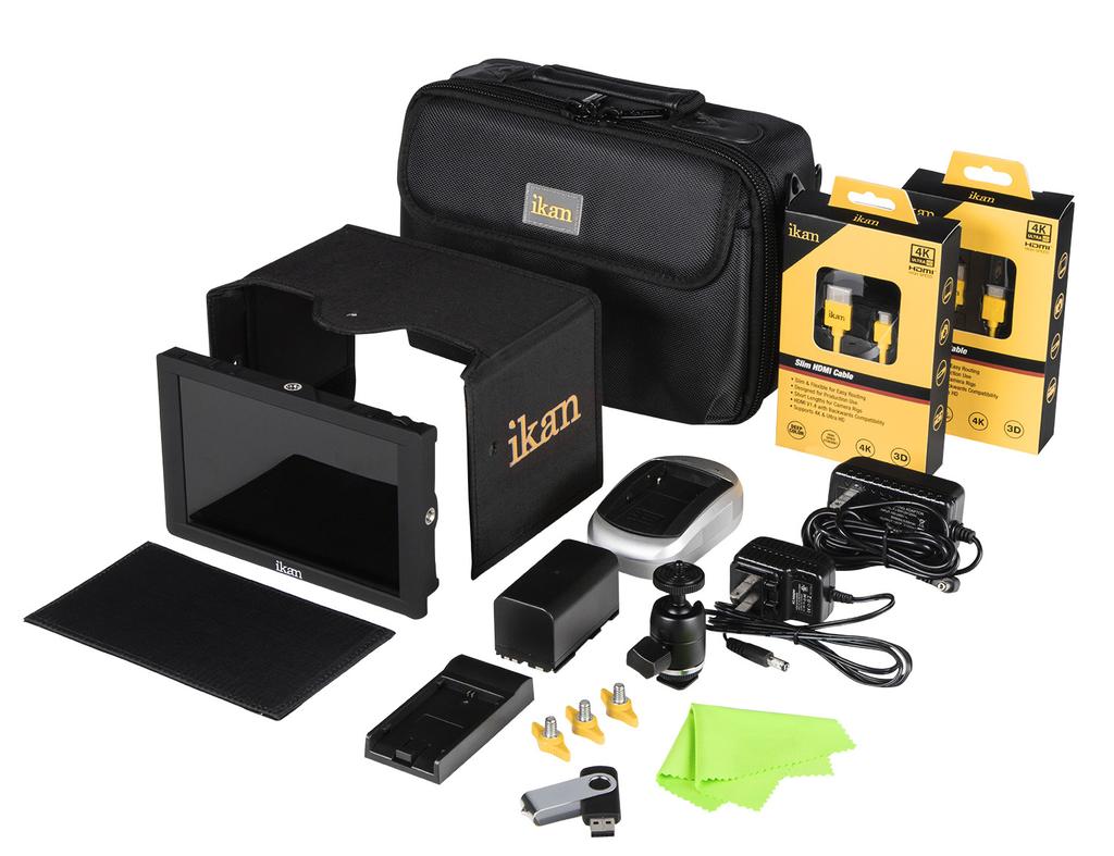 DH7-DK QUICKSTART GUIDE DH7 4K Support HDMI On-Camera Field Monitor Deluxe Kit What s Included 1 x DH7 Monitor 1 x AC Adapter 1 x Camera Shoe Mount 1 x Screen Cleaning Wipe 1 x Screen Protection Film