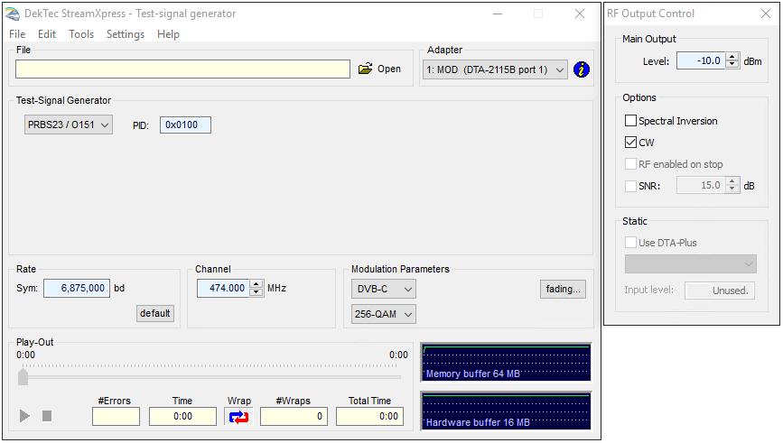 Example The screenshots below are the instrument s main dialog with the configuration as mentioned above applied. Figure 8. StreamXpress settings. Expected Results Figure 9.