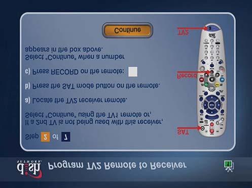 5. rogramming Your Remote Control a. Follow the on-screen instructions to program your remote(s) to the replacement receiver. b.