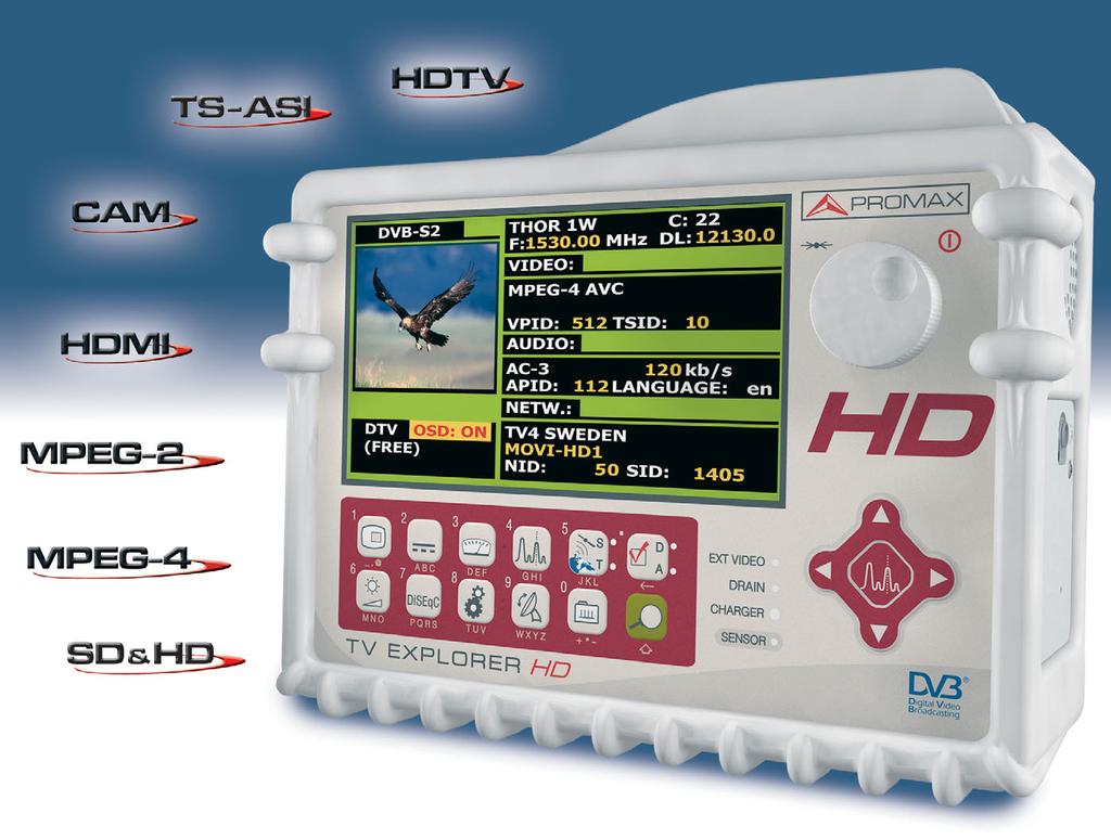 TV EXPLORER HD 3 H.264 / MPEG-4 AVC PICTURE TV EXPLORER HD PROMAX launches its new TV EXPLORER HD.