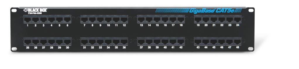 GigaBase CAT5e Patch Panels A B S U T Y JPM906A-4: top: front view; bottom: rear view T tested and verified CAT5e channel performance. Use in 350-MHz applications. Meet or exceed ANS/TA/A-568-C.
