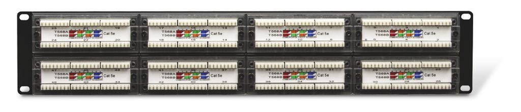 olled-edge construction provides superior panel rigidity to eliminate flex during termination. Universal wiring panels are supplied with labeling for both T568A and T568B wiring.