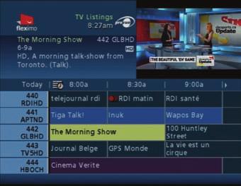 As you browse in the Guide, you will see a description of the highlighted TV content appear at the top of your