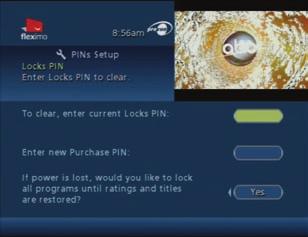 Next, select the Parental Control Setup option and then follow the onscreen instructions to set or change your PINs. 5.
