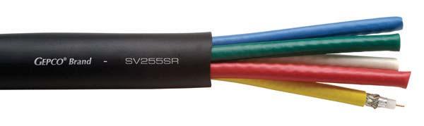 VIDEO CABLES 47 Component RGB: Miniature 25 AWG Solid This Gepco coax snake is ideal for component analog, multi-channel analog or multi-channel standard-definition digital video interconnect.