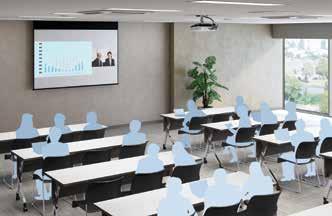 In a video conference, for example, images of presentation materials and remote participants can be shown simultaneously.