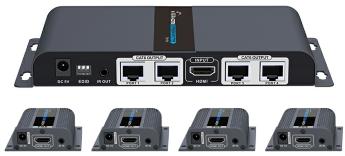 PCM, Dolby Digital and DTS Digital Surround Infra-Red return path for source control from both receivers HDCP compatible Selectable EDID settings Zero Latency CAT6-50m (max) SC02.