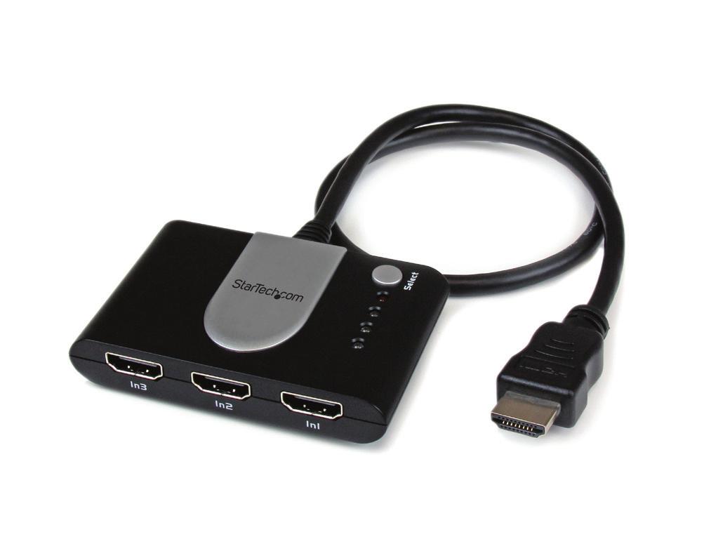 3 Port HDMI Auto Switch VS123HD *actual product may vary from photos DE: Bedienungsanleitung - de.startech.com FR: Guide de l'utilisateur - fr.startech.com ES: Guía del usuario - es.startech.com IT: Guida per l'uso - it.