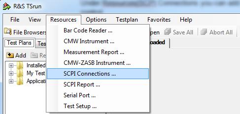 Appendix Fig. 4-3: Setting the SCPI connections.