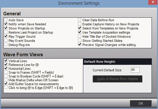 Configuration 3.7 126 Environment Settings Several Environment options are available and can be accessed from Main Menu-> Configure-> Environment.
