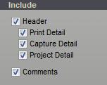 Printing and Saving Images 208 Items to Include Header - When selected a Header space is included at the top of the output with the Analyzer Model printed on the left.
