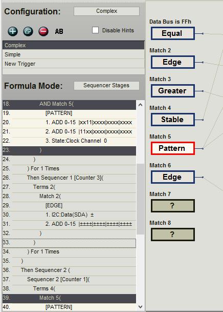 To create, clone, delete or rename a configuration use the buttons above the selection box. Trigger Formula (left portion of screen) The formula presents a summary of the complete configuration.