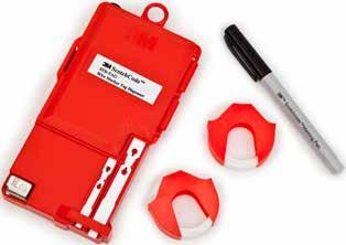 A built-in blade quickly and neatly cuts the marker. The STD- TAG dispenser is refillable. The tags are available in two sizes.